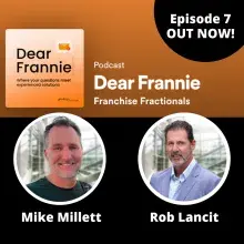Mike Millett and Rob Lancit on Dear Frannie with an orange and black background